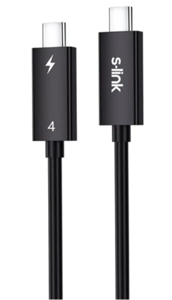 S-link SL-TC401 Thunderbolt 4.0 1m 8k 60Hz PD100W TypeC to TypeC 40Gbps Hızlı Data Kablosu
