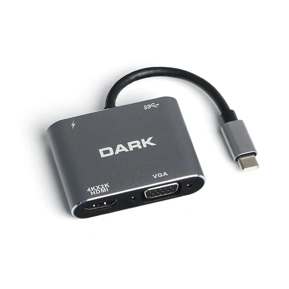 Hytech HY-USBC83 4K@30Hz Gri Metal 2xUSB3.0, 1xUSB 1