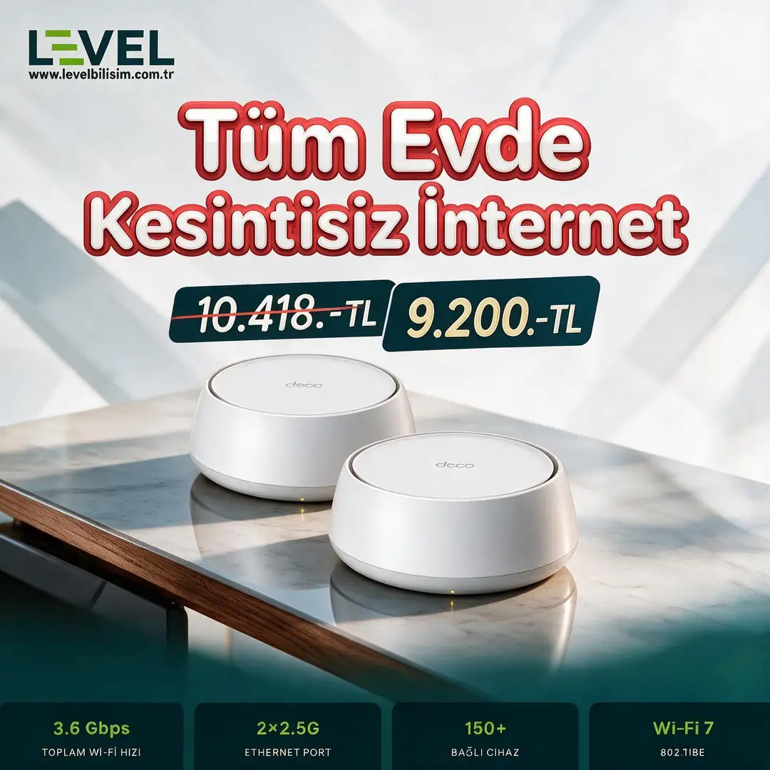Tp-Link DECO BE25 2Li Wi-Fi 7 BE3600 Tüm Evi Kapsayan Mesh Wifi Sistemi