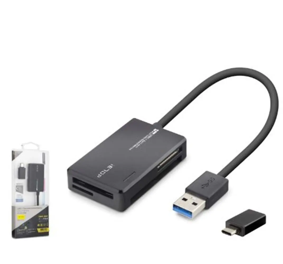 iETOP C313 USB Type-C 3.2 Gen1 All in One Kart Okuyucu CF SD MicroSD MS 5 Gbps Siyah
