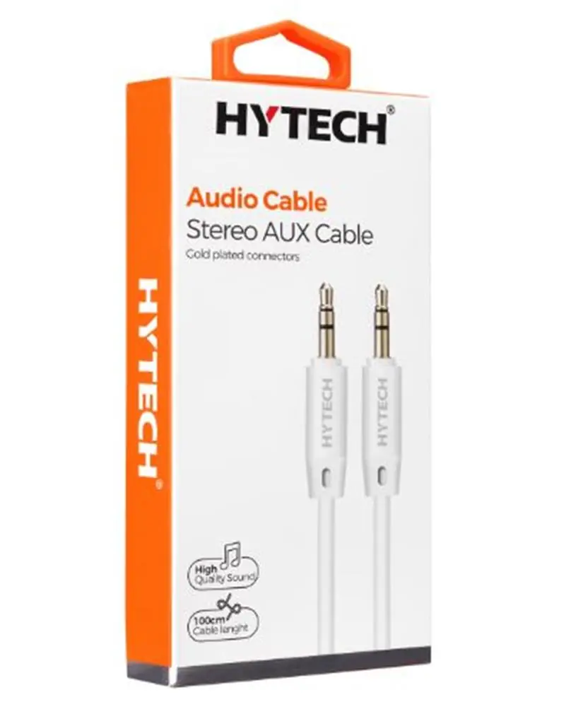 Hytech HY-X70 1m Beyaz 3.5mm Stereo Ses Kablosu 1