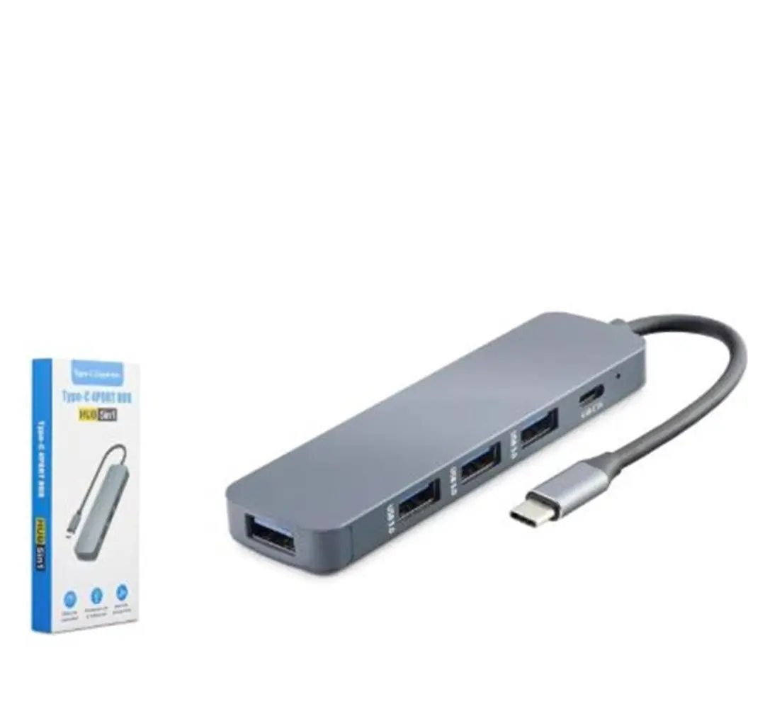 HADRON HDX7044 TYPE-C HUB 4-USB3.0 + DC SV GRİ 1