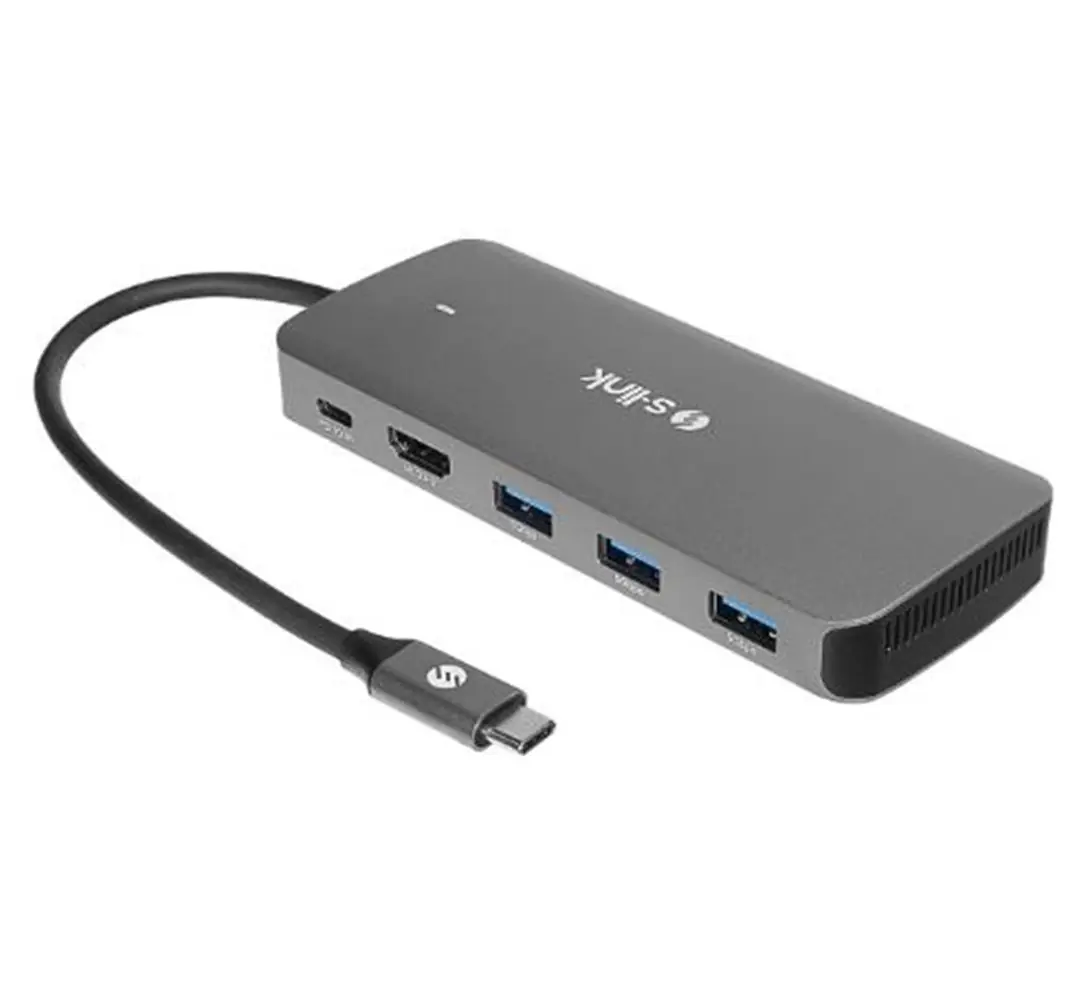 S-link SWV-USBC036 6 in 1 Gri Metal Type-C to HDMI Depolama Fonskiyonlu 6 in 1 USB-C Hub 1