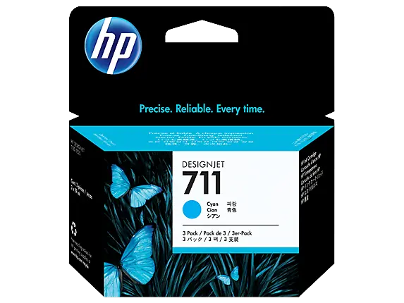 HP 711 Cyan Mavi 29ML 3lü Plotter Kartuş Seti CZ134A