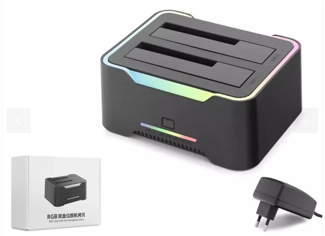 Hadron Hdx1790 HDD Docking – USB 3.0, 2.5 & 3.5 HDD-SSD, 8TB Destekli  RGB Siyah 1