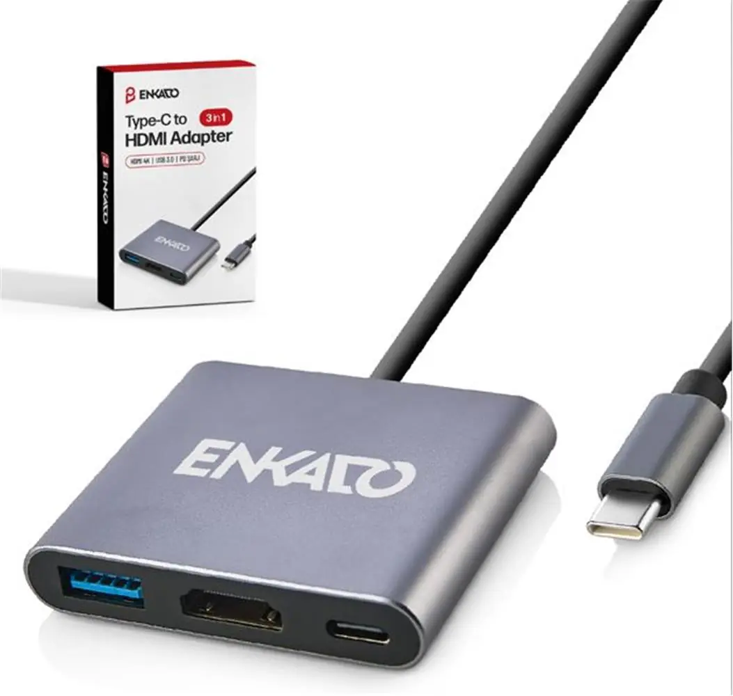 ENKADO EKD-TP43 TYPCE-C TO 3 İN1 HDMI +PD +USB 3,0 ADAPTÖR 1