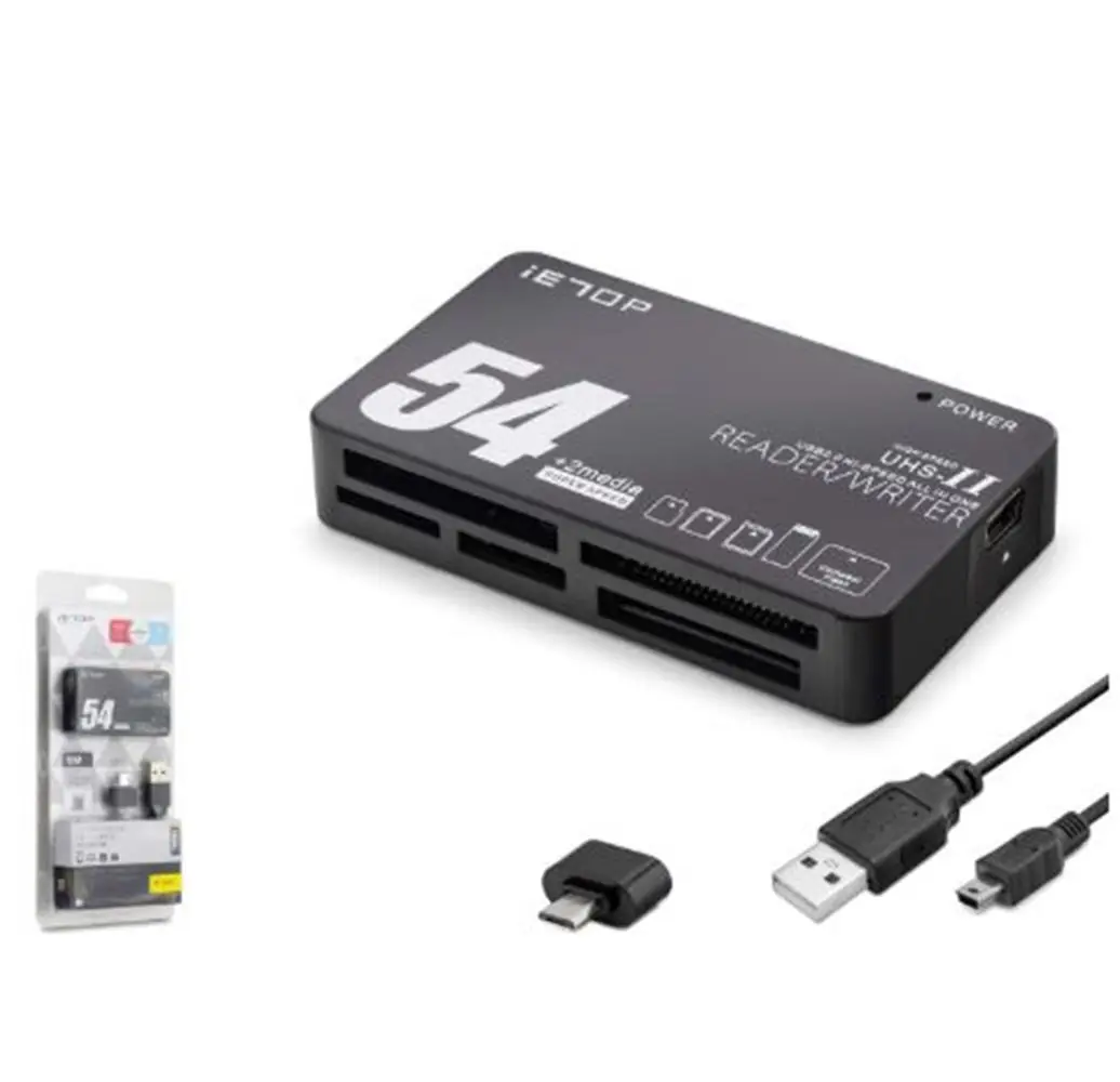 iETOP TC209 USB Type-C All in One Kart Okuyucu SD MicroSD MMC MS 480 Mbps Siyah