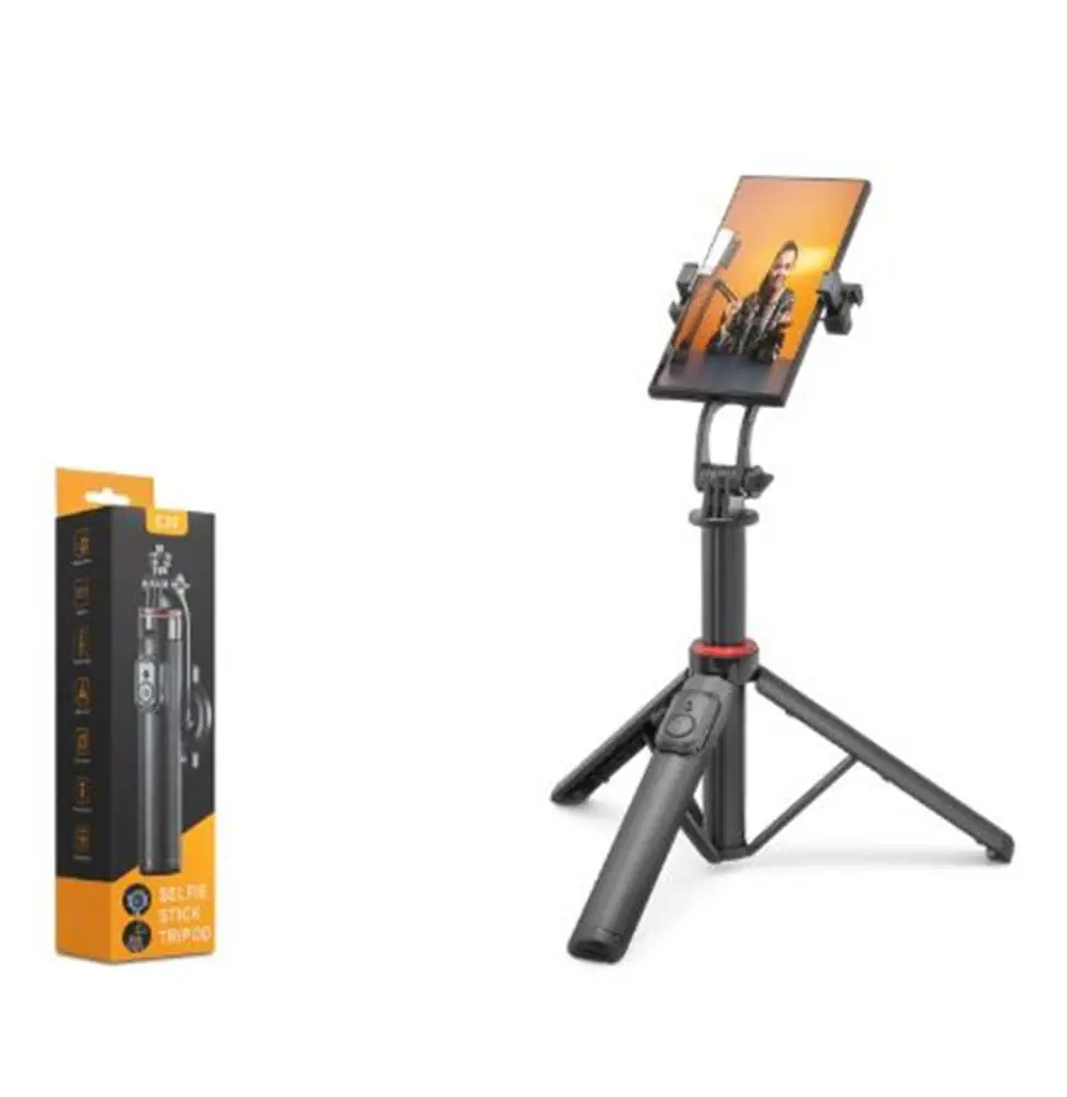 NODAR ND1047 Telefon Tripodu ve Selfie Çubuğu Seti Manyetik Bluetooth Kumandalı 130 cm - Siyah