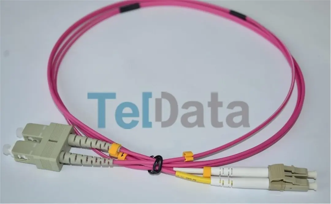 TELDATA TLD-SCLCOM41 SC-UPC-LC-UPC MM DX OM4 1 METRE FIBER OPTIK PATCHCORD 1