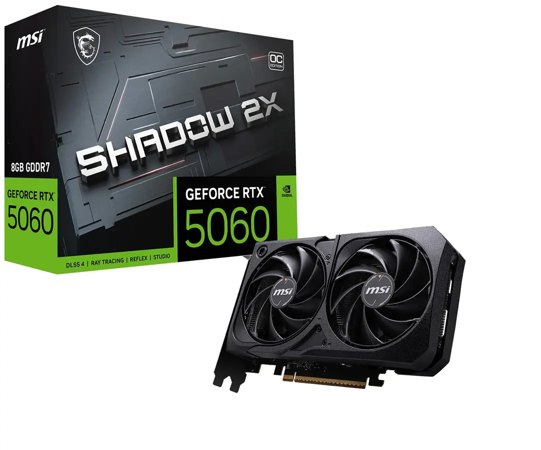Msi Geforce RTX5060 8GB Shadow 2x GDDR7 128BIT DX12 Gaming Ekran Kartı Çift Fanlı Soğutma