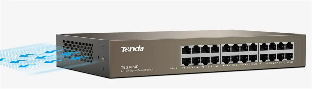 Tenda TEG1024D 24 Port 10-100-1000 Mbps Switch Çelik Kasa Rack Mount 1