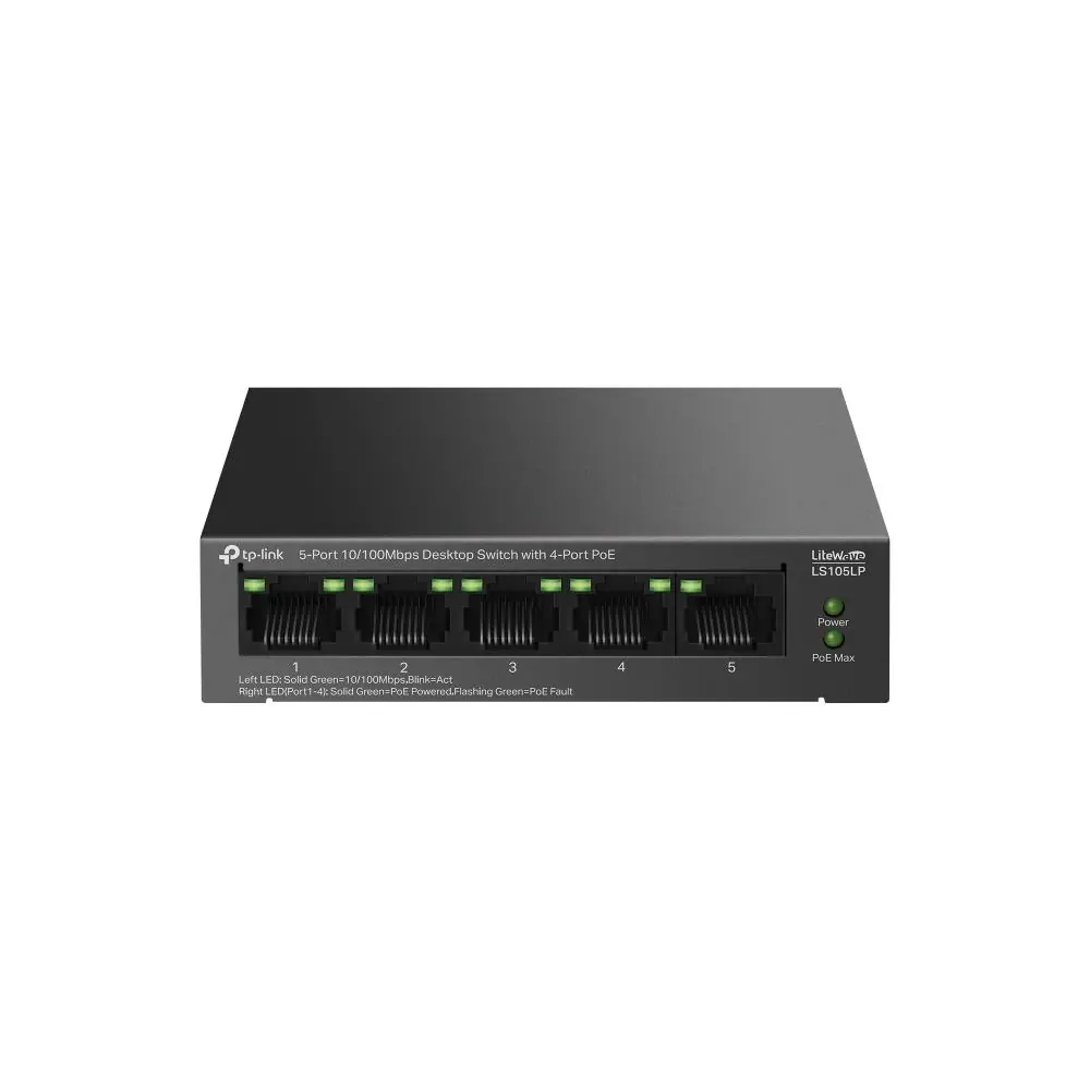Tp-Link LS105LP 4 Port Poe+ 10-100 Mbps Switch Metal Kasa 1