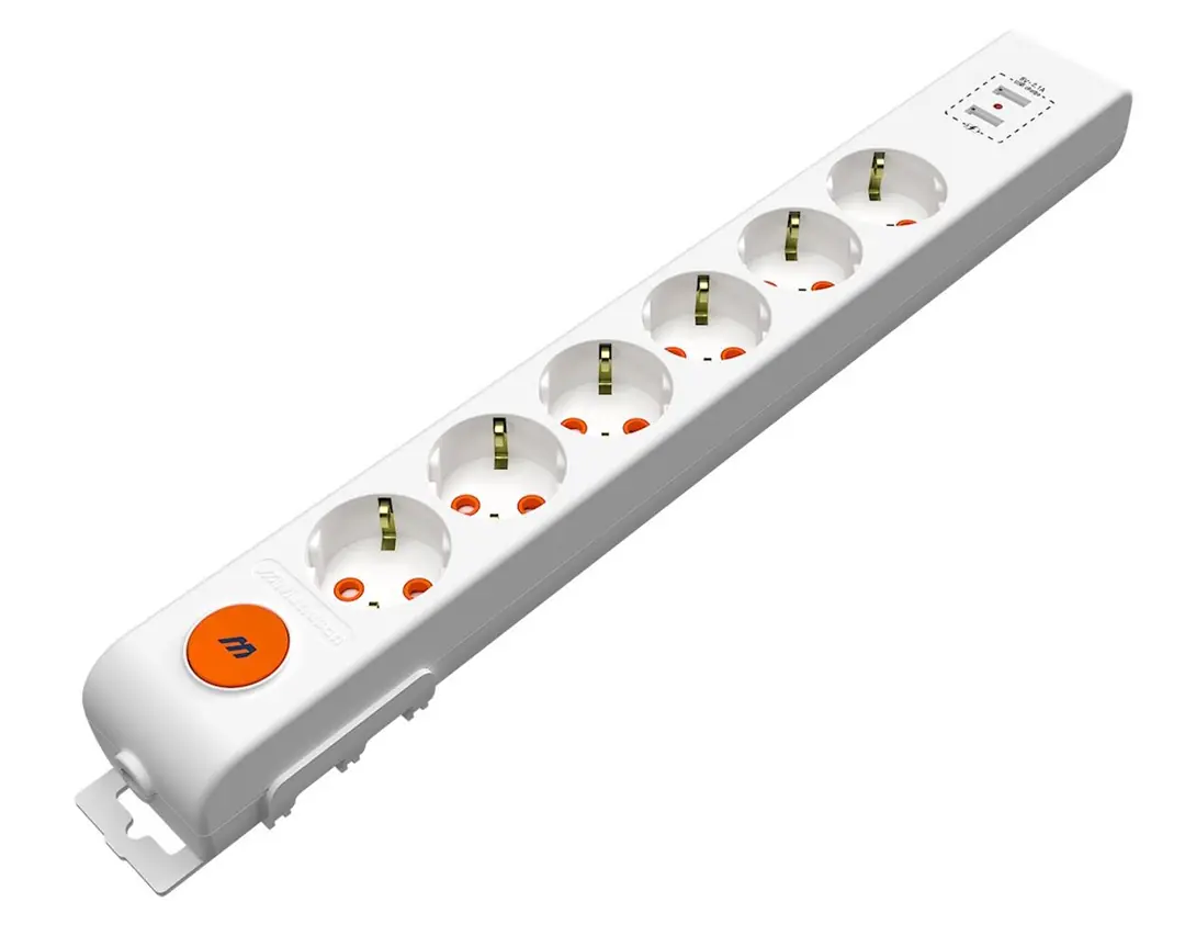 Mutlusan Rı-Tech 6lı Anahtarlı 2Usb Klemensli Topraklı  Grup Priz  (001 175 650001 00 00) 1