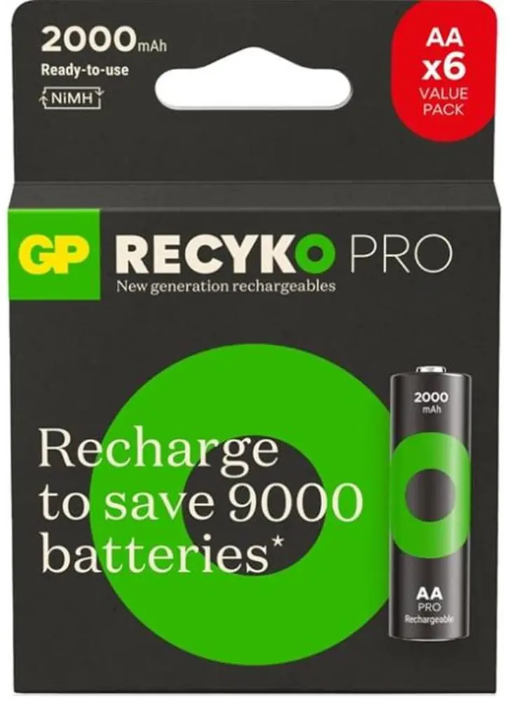 GP AA 2000 mAh Pro Şarjlı Kalem Pil 4+2li Paket  Paket GP210AAHCBR21-2GVPTLB6 1