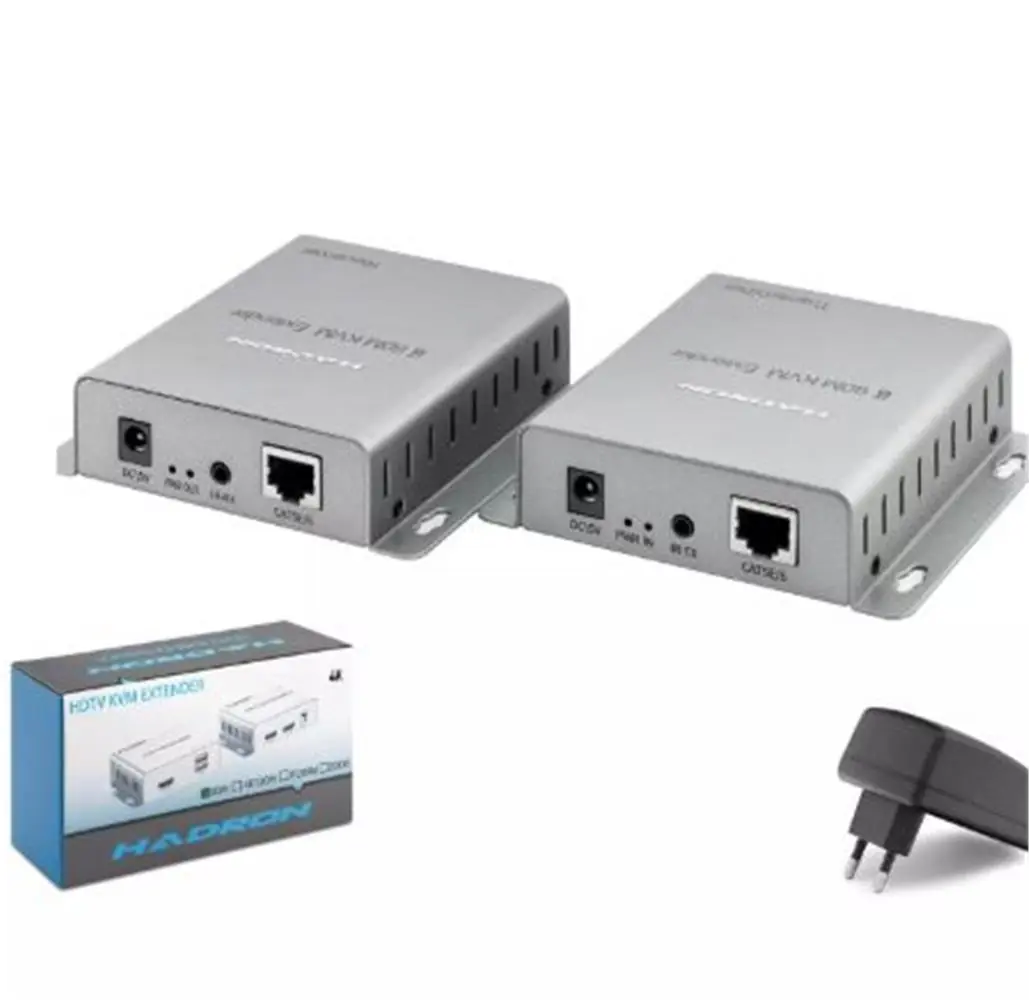 HADRON HDX1600 HDMI KVM Extender 4K 30 Hz 60 m - Gümüş 1