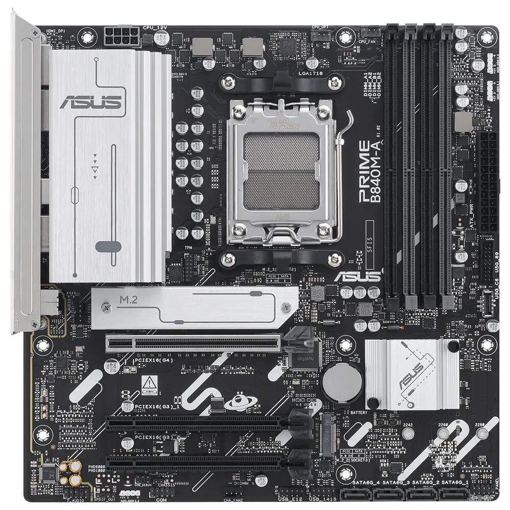 Asus Prime B840M-A-CSM Amd B840 Am5 Ddr5 7600 2Xdp Hdmı 3X M2 Usb3.2 Rgb Matx Anakart