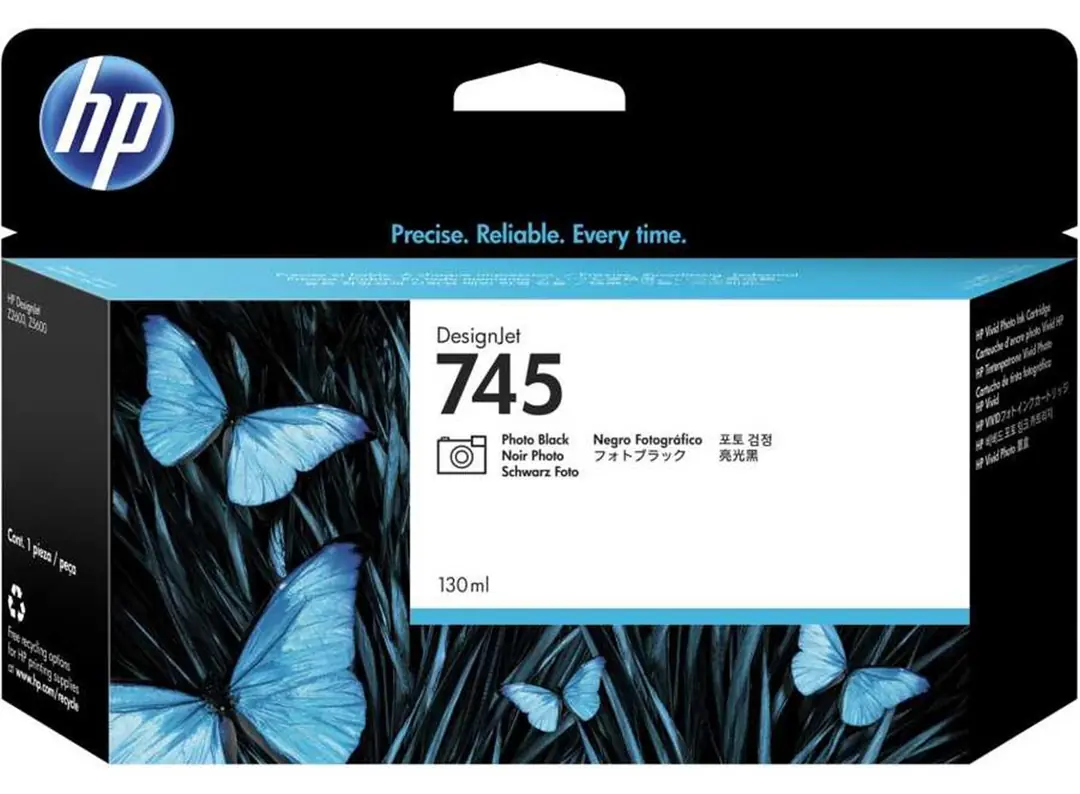 HP 745 Photo Black Fotoğraf Siyah 130ML Plotter Kartuşu F9J98A 1