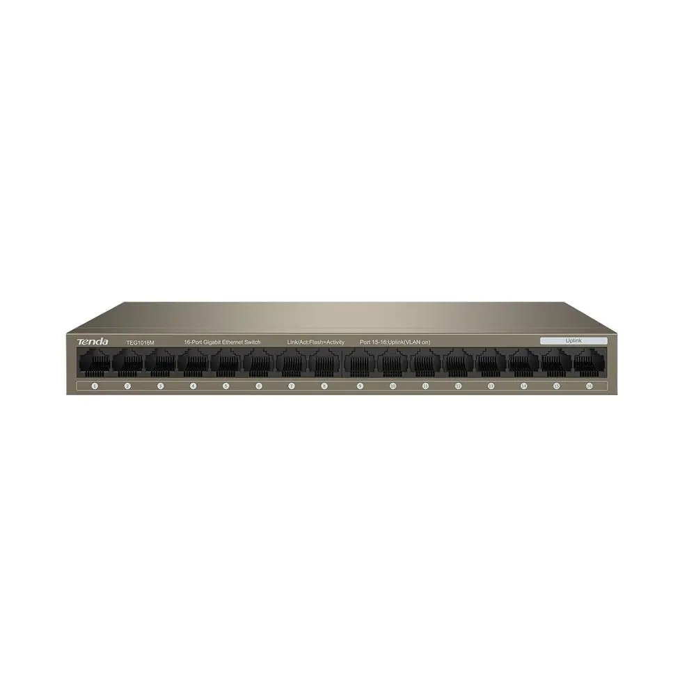 Tenda TEG1016M 16 Port 10-100-1000 Mbps Switch Metal Kasa 1