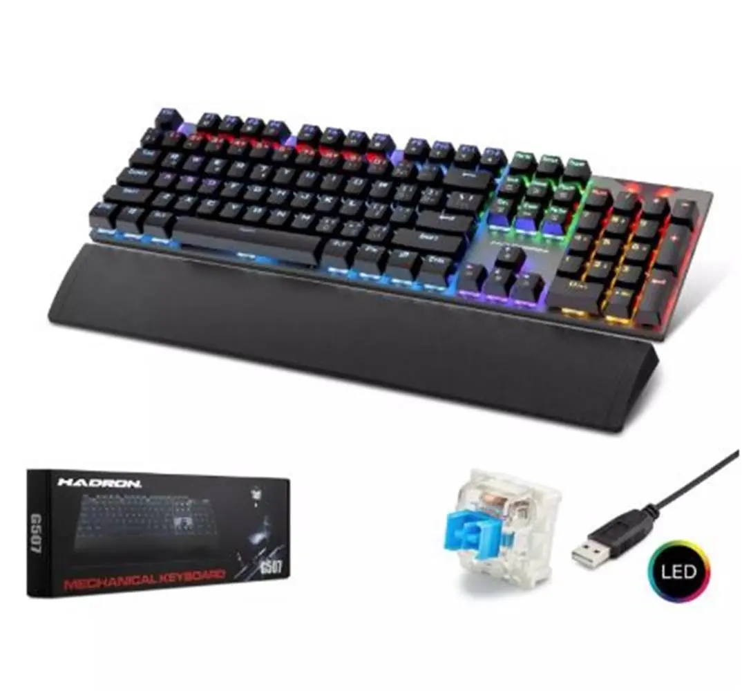 HADRON G507 KABLOLU MEKANİK RGB OYUN KLAVYE 1