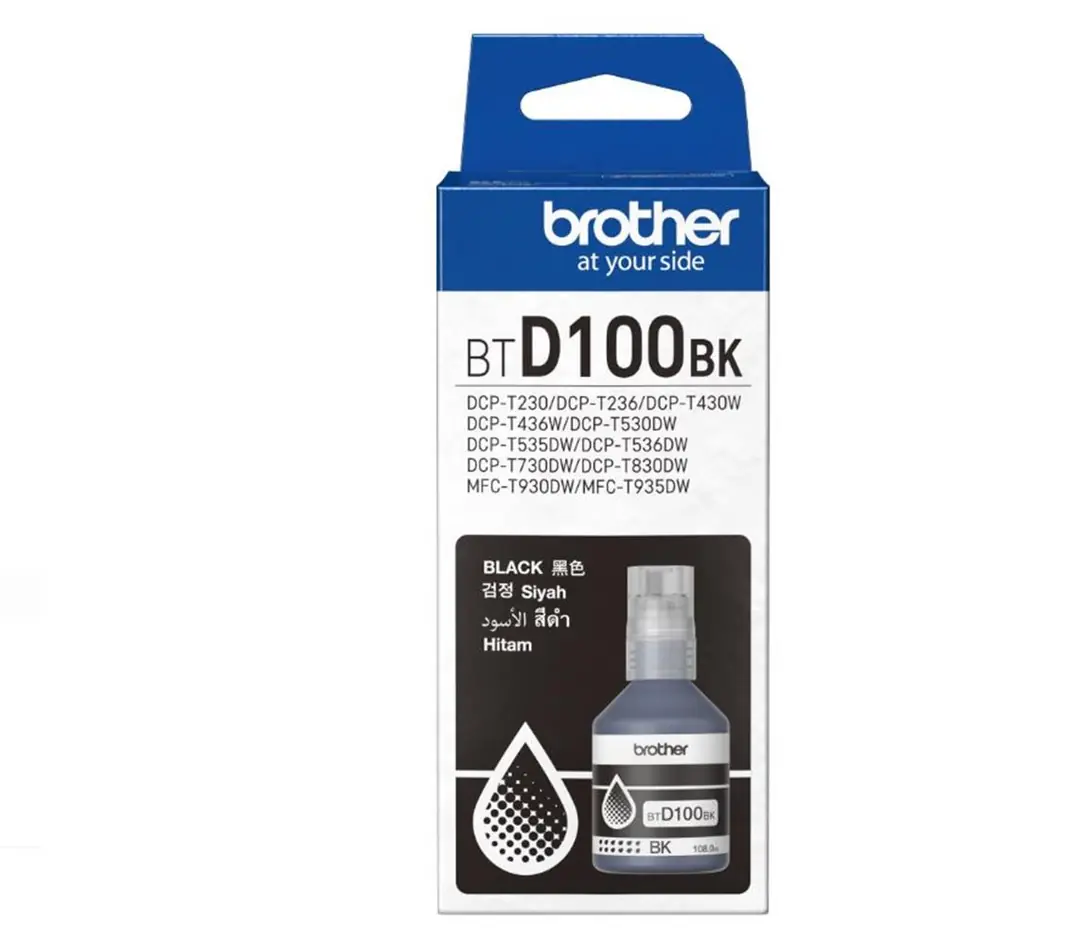 Brother BTD100BK Black Siyah 7.500 Sayfa Şişe Mürekkep DCP-T230-T430-T530-T730-T830  MFC-T930-T935 1