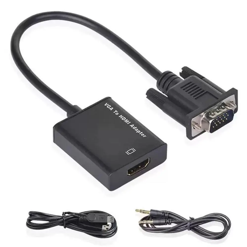 Vcom CG597 Vga Erkek To Hdmi Dişi+AUX Siyah Dönüştürücü 1