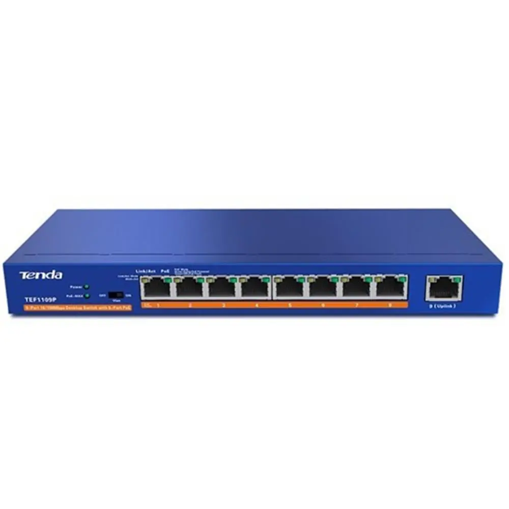 Tenda TEF1109P-8-63W 9 Port 8 Port Poe+ 10-100 Switch 1