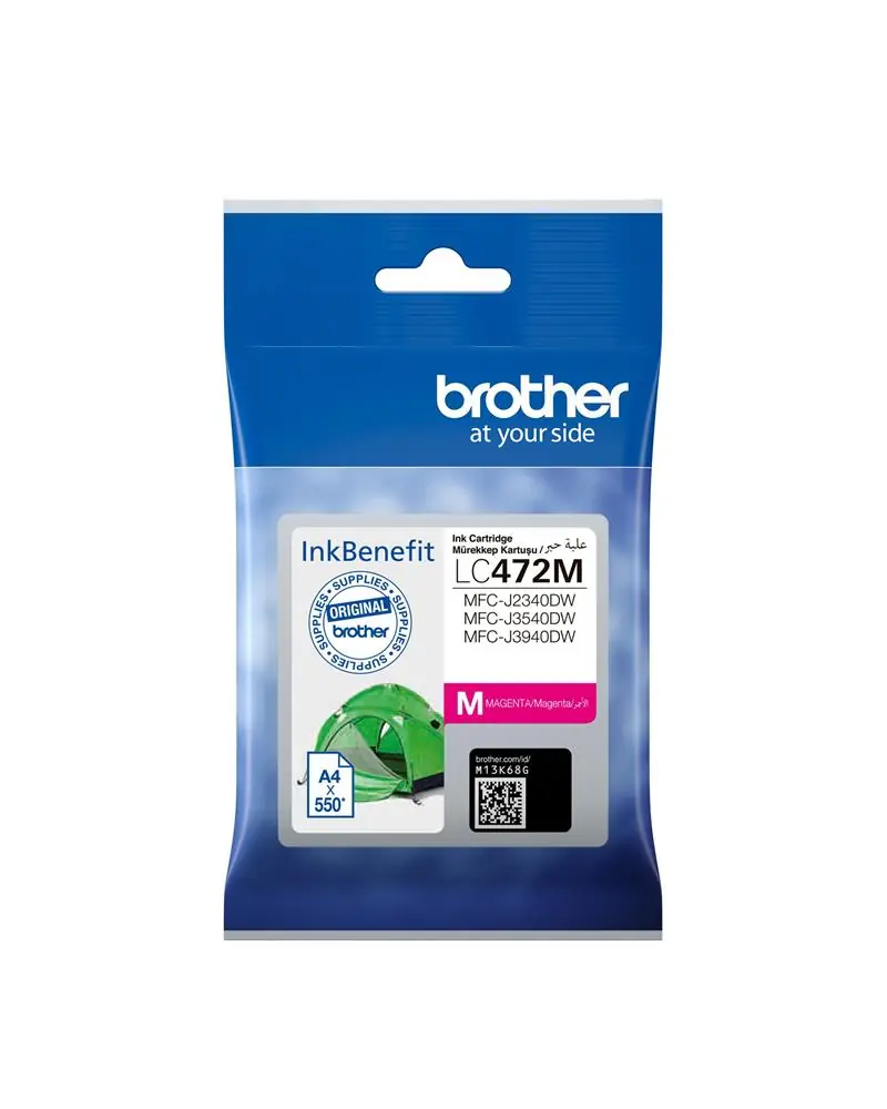 Brother LC472M Magenta Kırmızı 550 Sayfa Kartuş MFC-J2340-J3540-J3940 1