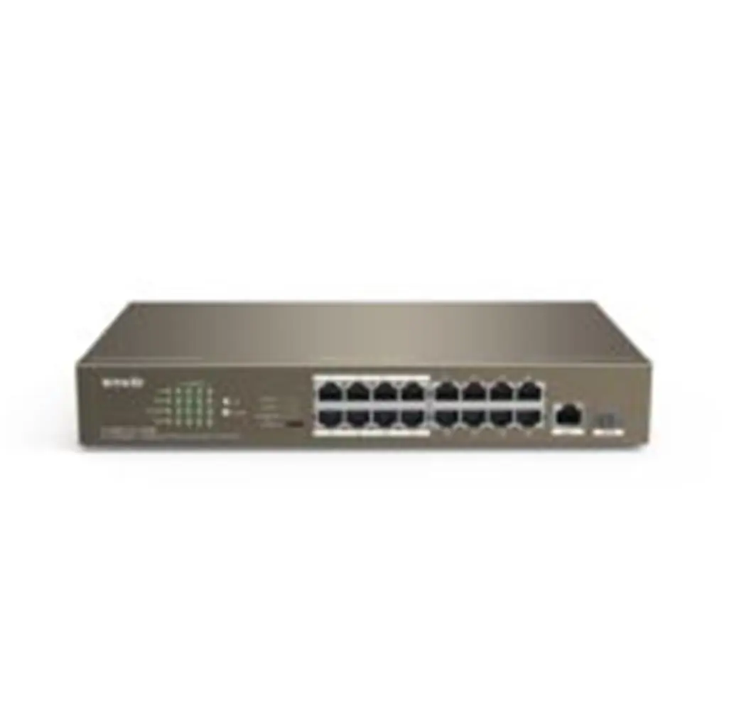 Tenda TEF1118P-16-150W 16 Port Poe+ 10-100 Switch Çelik Kasa Rack Mount 1