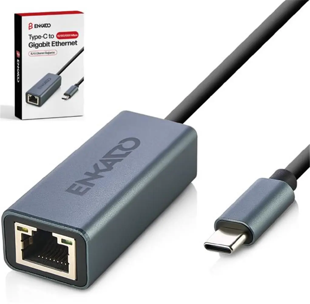 ENKADO EKD-TP45 TYPE-C USB 3,1 TO 10-100-1000 GİGABİT ETHERNET ADAPTÖR 1
