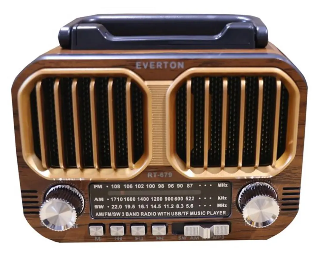 Everton RT-679  Bluetooth-USB-SD-FM Şarjlı Solarlı  Nostaljik Radyo 1