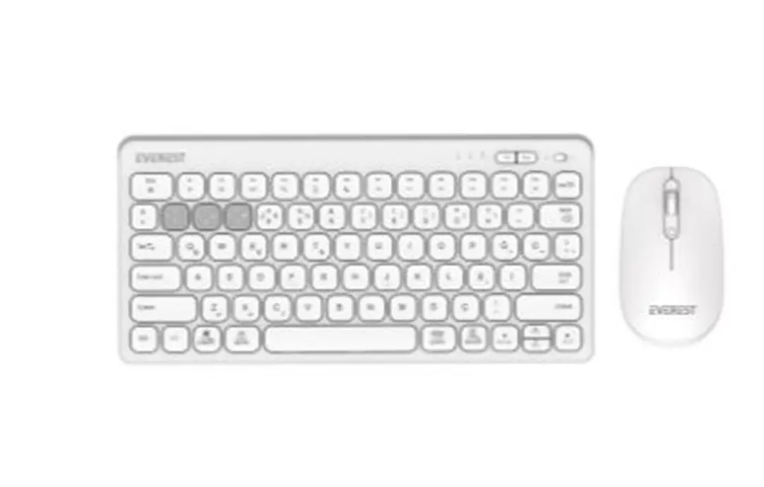 Everest  KM-BT903 Beyaz 3in1 3 BT + 2.4  İnce Q 4 Cihaz Bağlantılı Kablosuz Klavye + Mouse Set 1