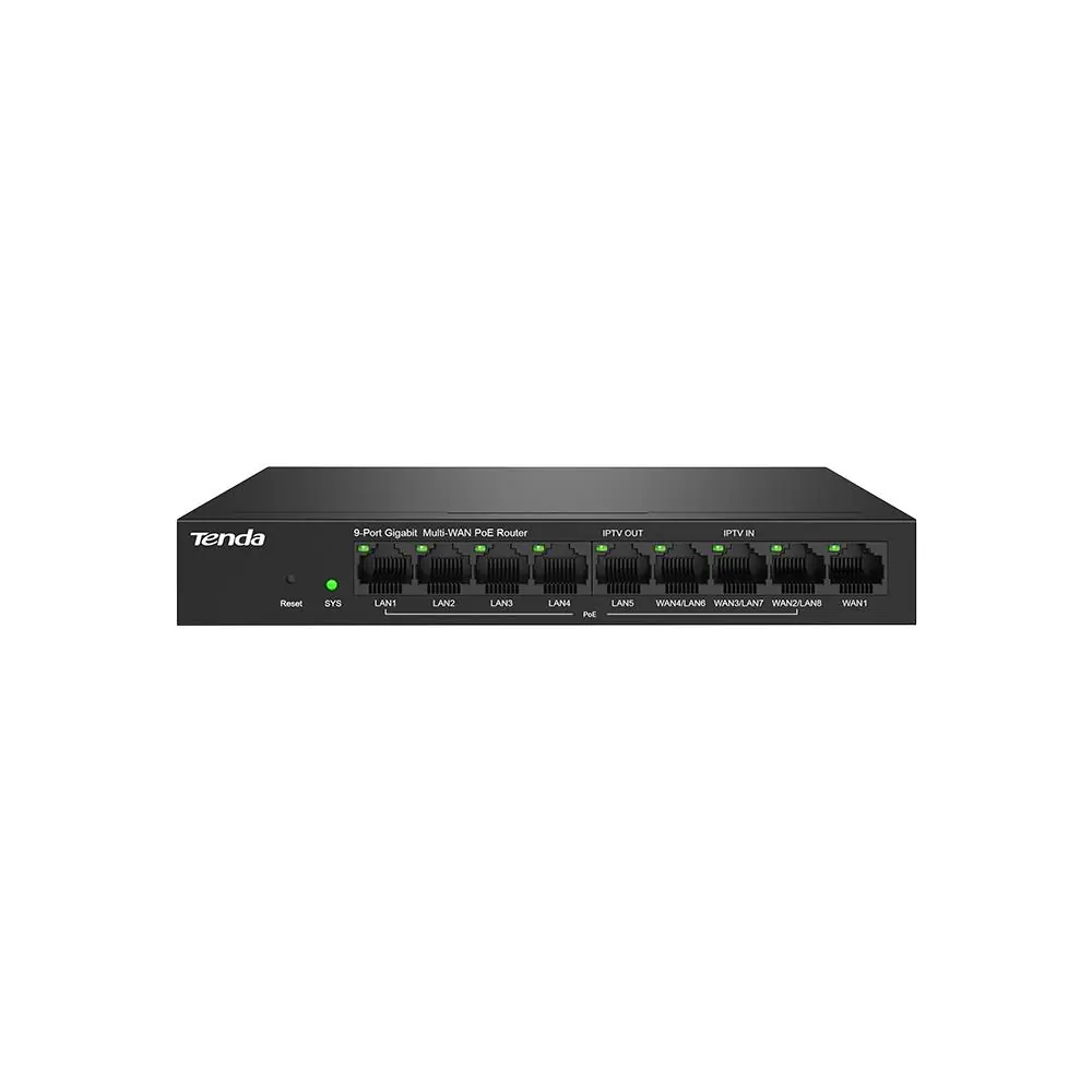 Tenda G0-8G-PoE 9 Port 8 Port Poe+ 10-100-1000 Switch Çelik Kasa POE Router 1