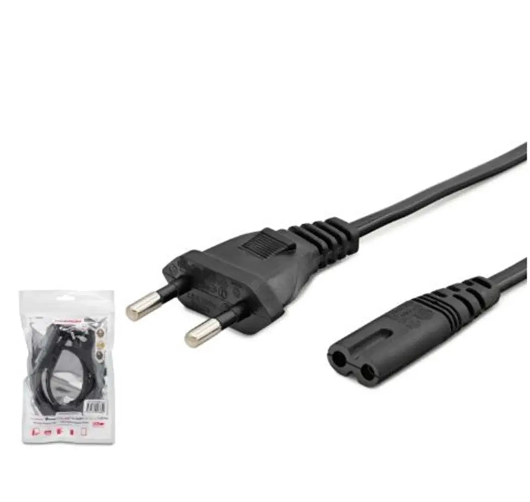 HADRON HDX5534 Teyp Güç Kablosu 2 Pin 1 mm 500W C7 Figure 8 1 m Siyah