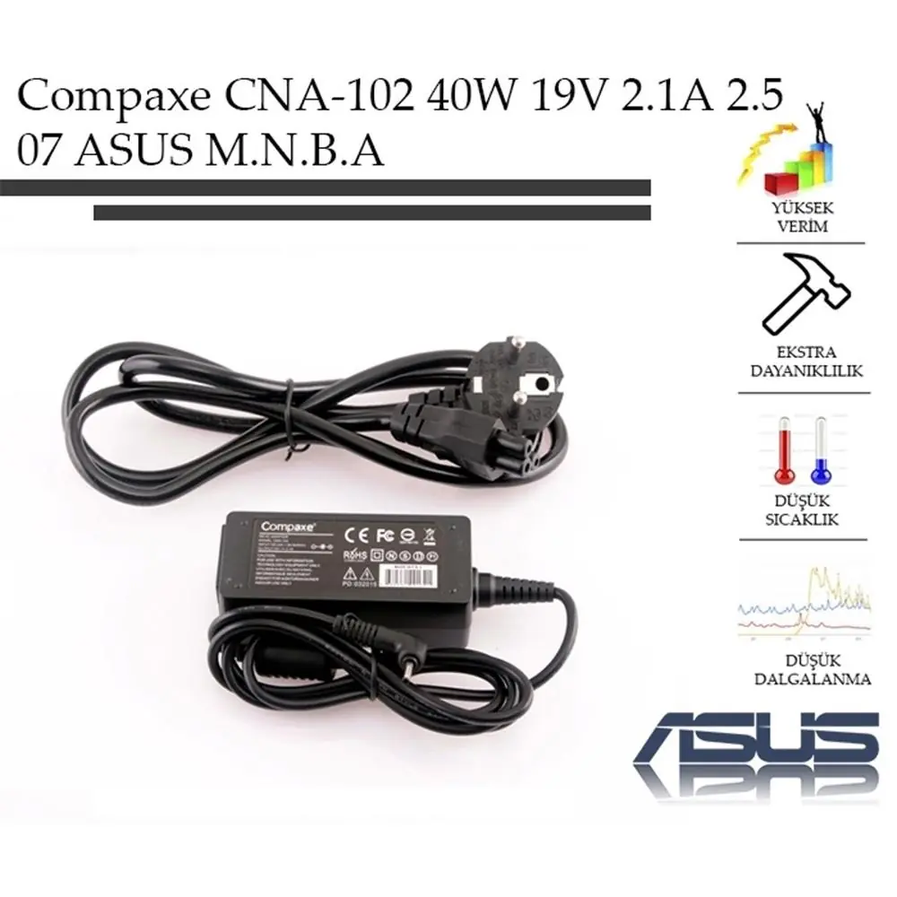Compaxe CNA-102 40W 19V 2.1A 2.5-07 Asus Adaptör 1