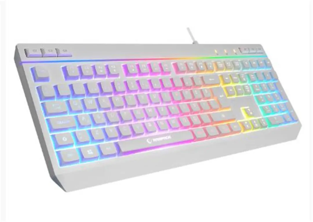 Rampage KM-R57  Beyaz RGB Aydınlatmalı Q Oyuncu Multmedia Klavye ve 12800 DPI Mouse Gaming Set 1