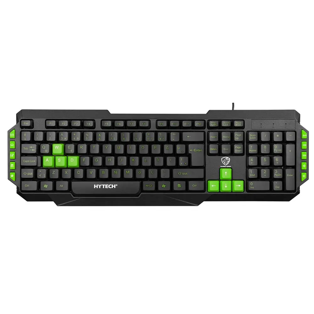 Hytech HYK-46 GAMY Siyah USB Yeşil Tuşlu Q Gaming Oyuncu Klavyesi 1