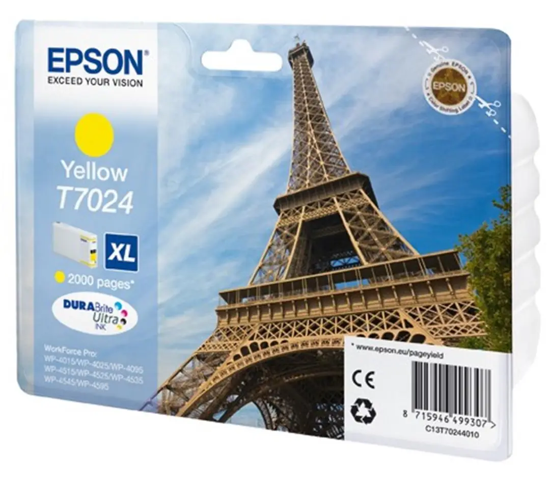 Epson T7024 Yellow Sarı 2.000 Sayfa Mürekkep Kartuş T70244010 1