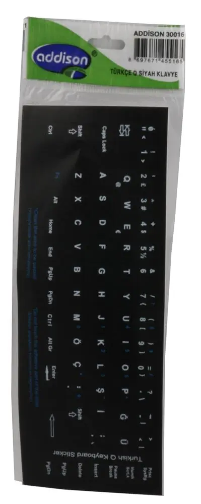 Addison 300161 Türkçe q Siyah Klavye Stıker 1