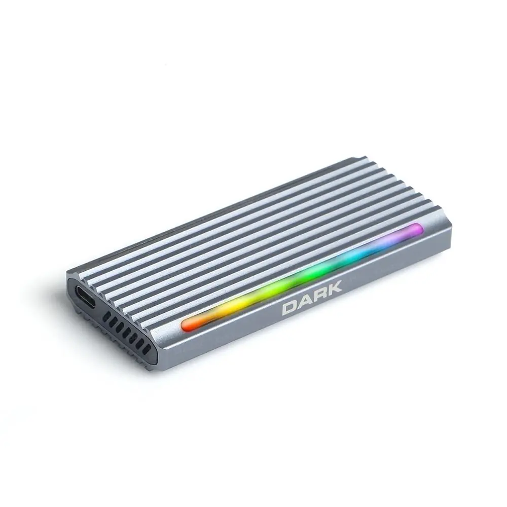 Dark DK-AC-DSEM5 USB 3.2 Gen2 Type C - M.2 NVMe & NGFF SATA SSD RGB LEDLİ Disk Kutusu 1
