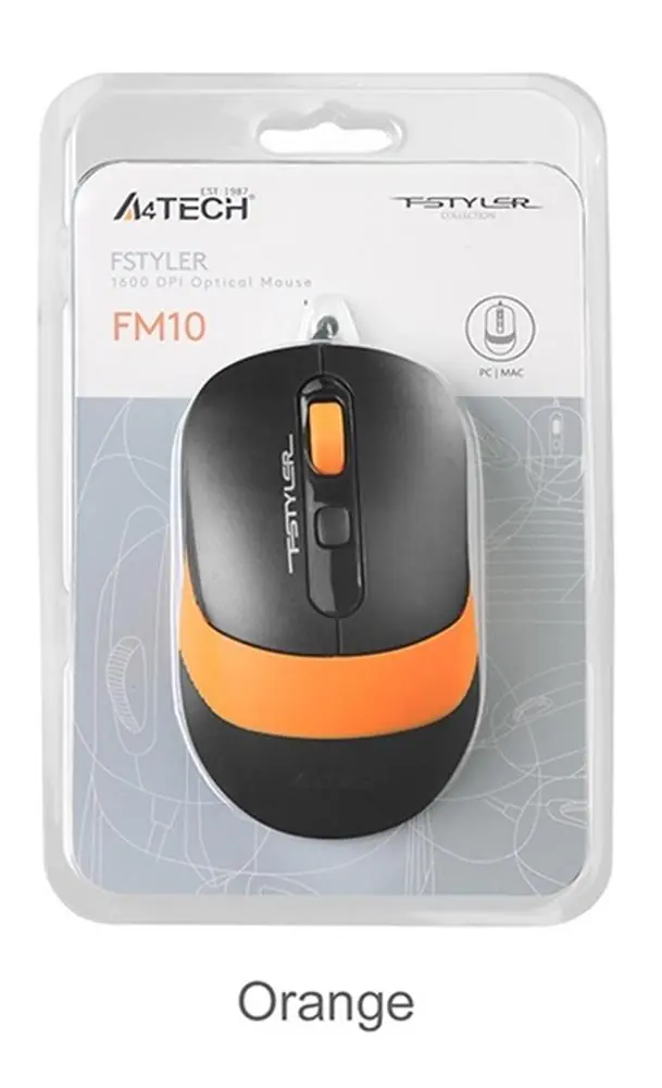 A4 Tech Fm10 Usb Fstyler Turuncu Optik 1600 Dpı Mouse 1