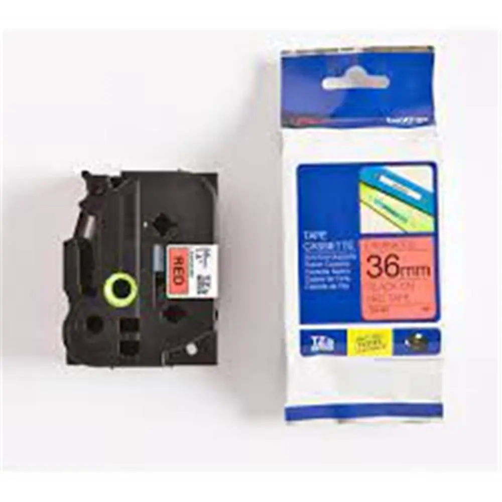 Brother TZE-461 36 mm Kırmızı Üzeri Siyah Laminasyonlu Etiket 1