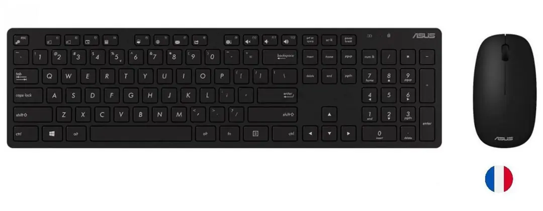 Asus W5000 Fransızca Kablsouz Klavye-Mouse Set Siyah (W5000-France-Syh) 1