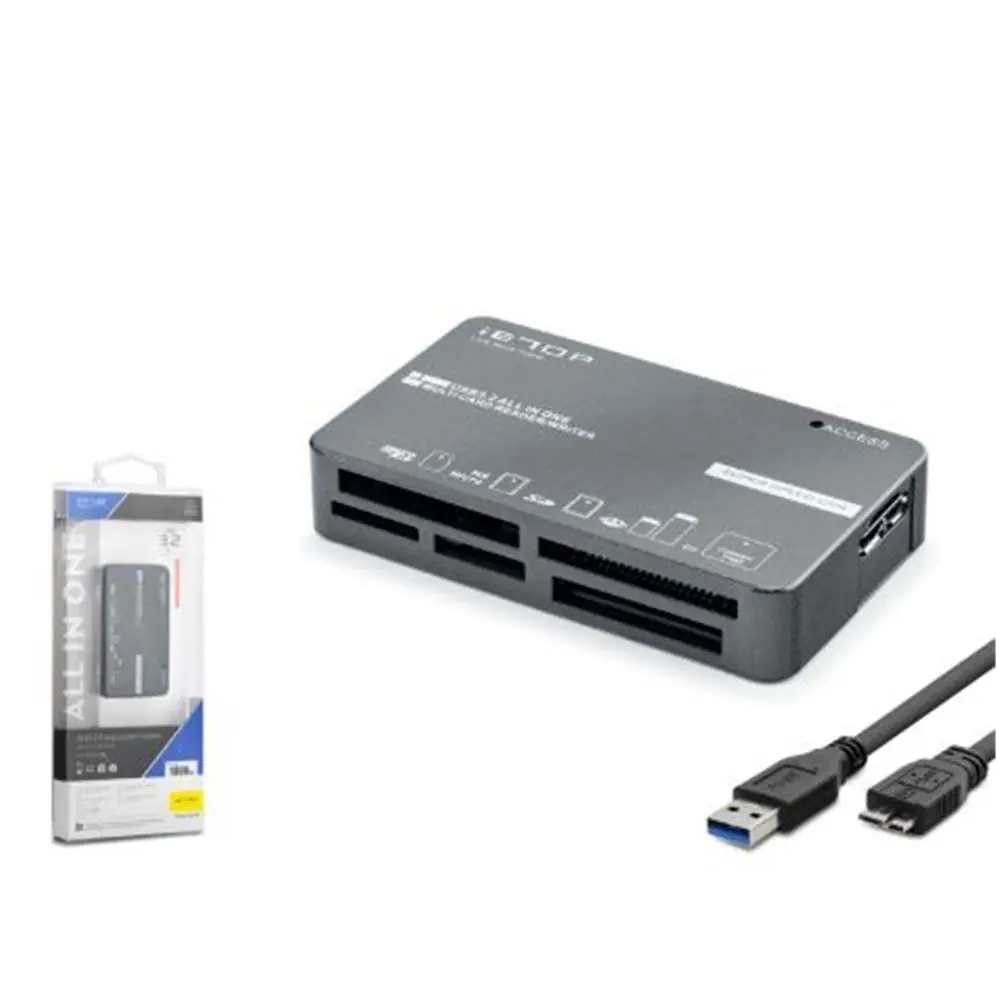 iETOP C308 USB 3.2 Gen1 All in One Kart Okuyucu CF SD MicroSD MS XD 5 Gbps Siyah