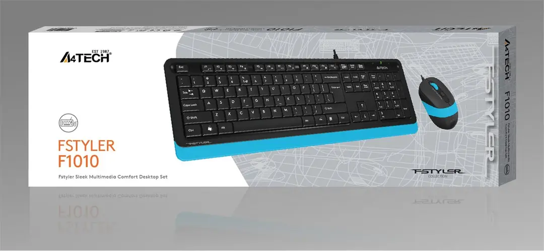 A4 Tech F1010 Q Usb Mavi Fn-Mm Klv+Optik Mouse  Set 1