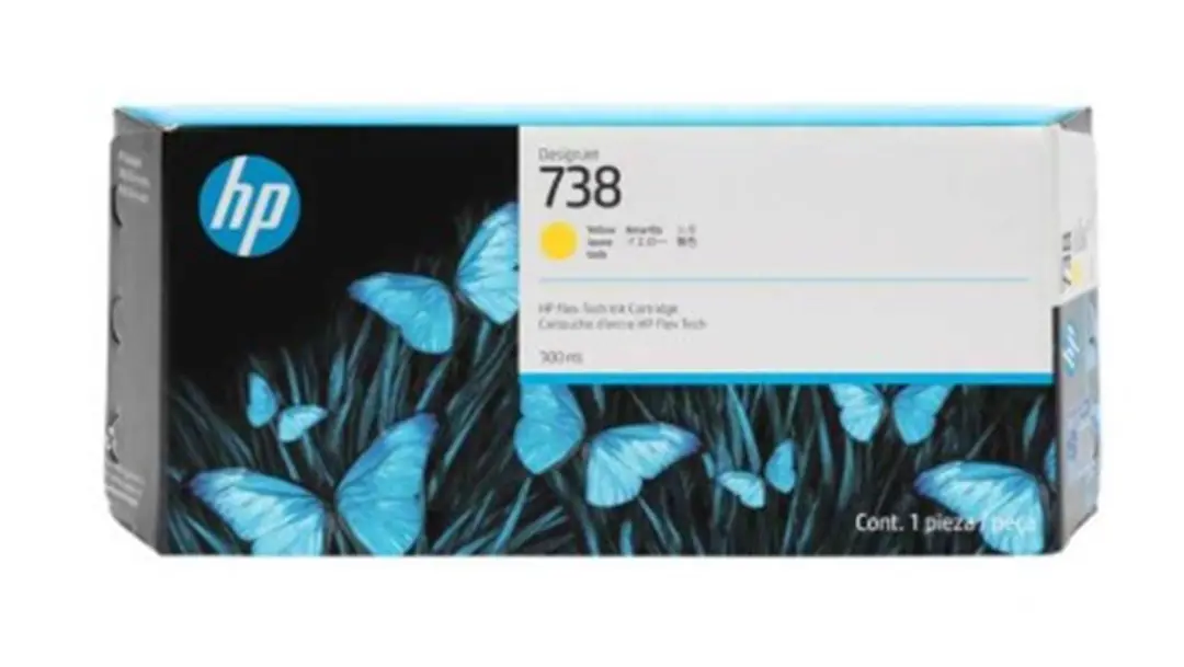 HP 738 Yellow Sarı 300ML Plotter Kartuşu 676M8A 1
