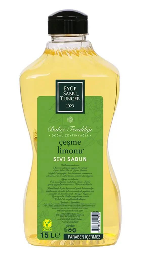 Eyüp Sabri Tuncer 1,5lt Çeşme Limonu Sıvı Sabun Doğal Zeytinyağlı 1