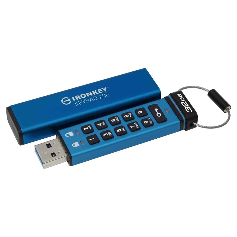 Kingston IKKP200-32GB 32GB IronKey Keypad 200, FIPS 140-3 Lvl 3 (Pending) Flash Bellek 1