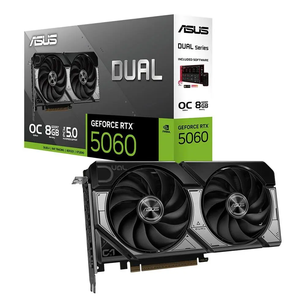 Asus DUAL-RTX5060-O8G-NVIDIA-GEFORCE-RTX 5060-8GB GDDR7-128BIT--OC-HDMI-3XDP-DLSS3 Ekran Kartı