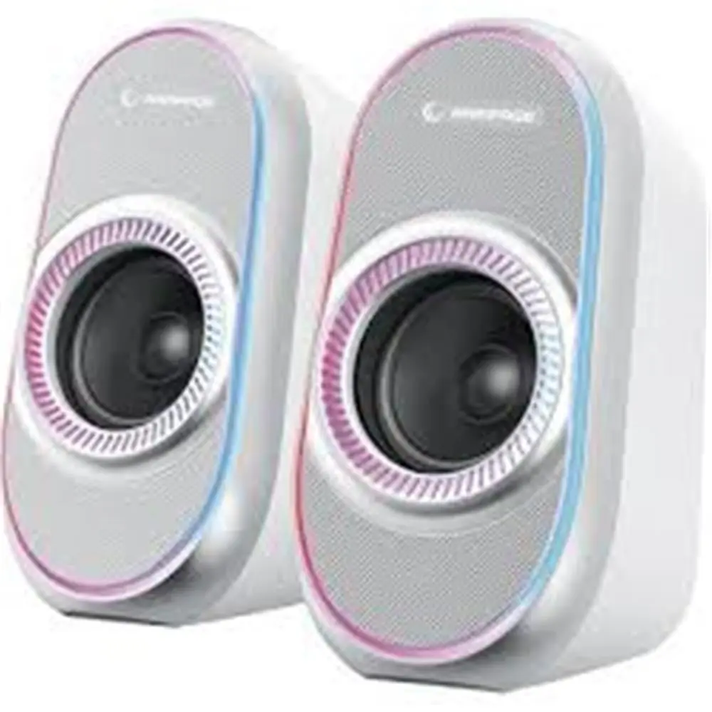 Rampage RMS-X3 2.0 6W Bluetooth Özellikli Beyaz Multimedia RGB Işıklı Gaming USB Speaker 1