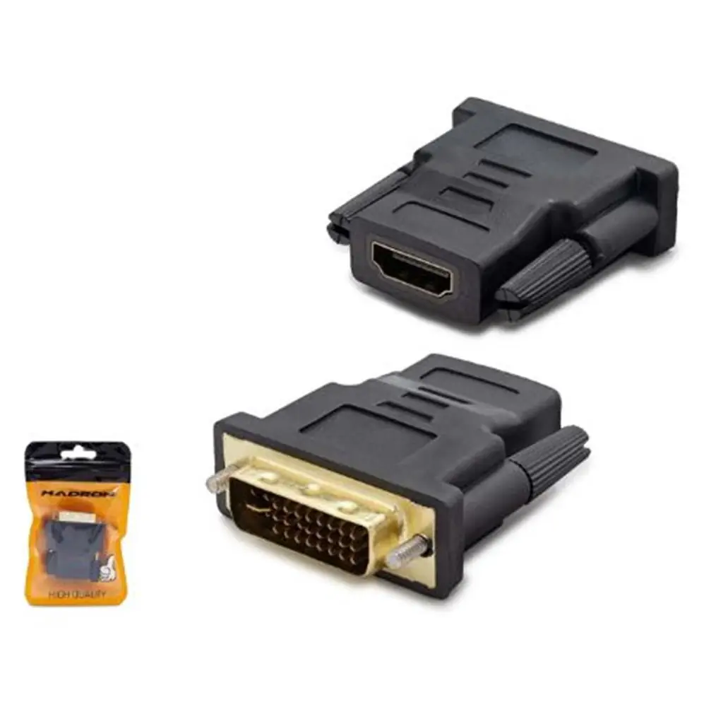 HADRON HDX1260 DVI (M) TO HDMI (F) ADAPTÖR 24+5 SİYAH 1